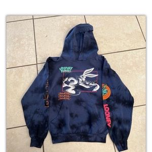 Vintage Looney Tunes Small Hoodie Sweatshirt Bugs Bunny That’s All Folks Acme